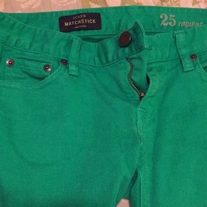 JCrew green matchstick pants